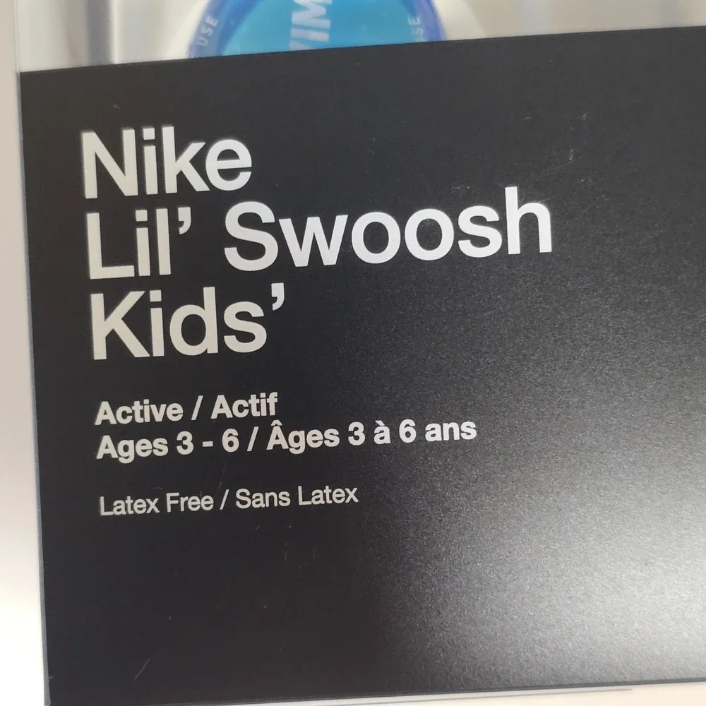 Nike Lil Swoosh Kids Swim Goggles Set of 2 Blue Yellow Ages 3-6 Adjustable NIB